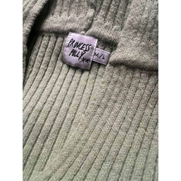 Princess Polly Women's Green V-Neck Cropped Sweater Size M/L - Picture 7 of 8